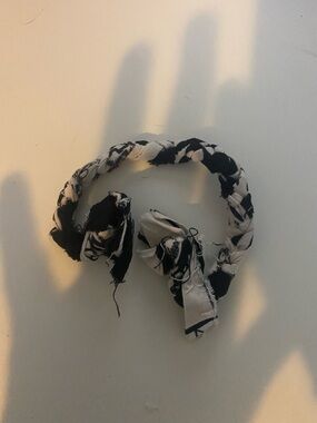 Black & White Braided Fabric Knot Headband
